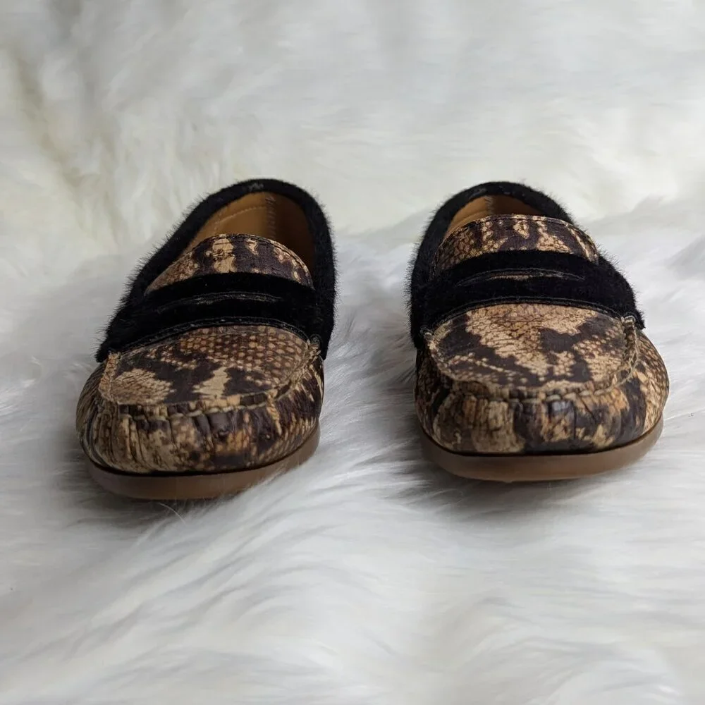 Queork Cork Snake print Faux Fur Loafers Queork Cork Snakeprint Faux Fur Loafers